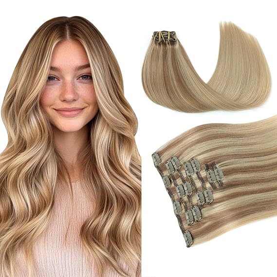 16A Premium Clip in Hair Extensions Real Human Hair, 18inch 120g 7pcs （Service life1.5~2 years）Remy Seamless Invisible Double Weft Human Hair, #1 Natural Black Multiple Washes Keep Texture Soft