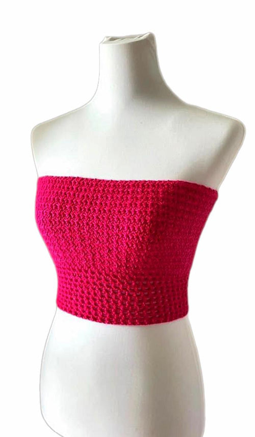 Handmade Pink Crochet Crop Top – Soft, Stylish & Perfect for Summer
